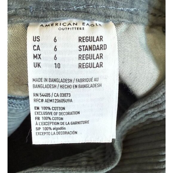 American Eagle Womens Blue Corduroy Hi RIse A-Line Skirt Size 6 Mini Boho Zip Up - Picture 8 of 9